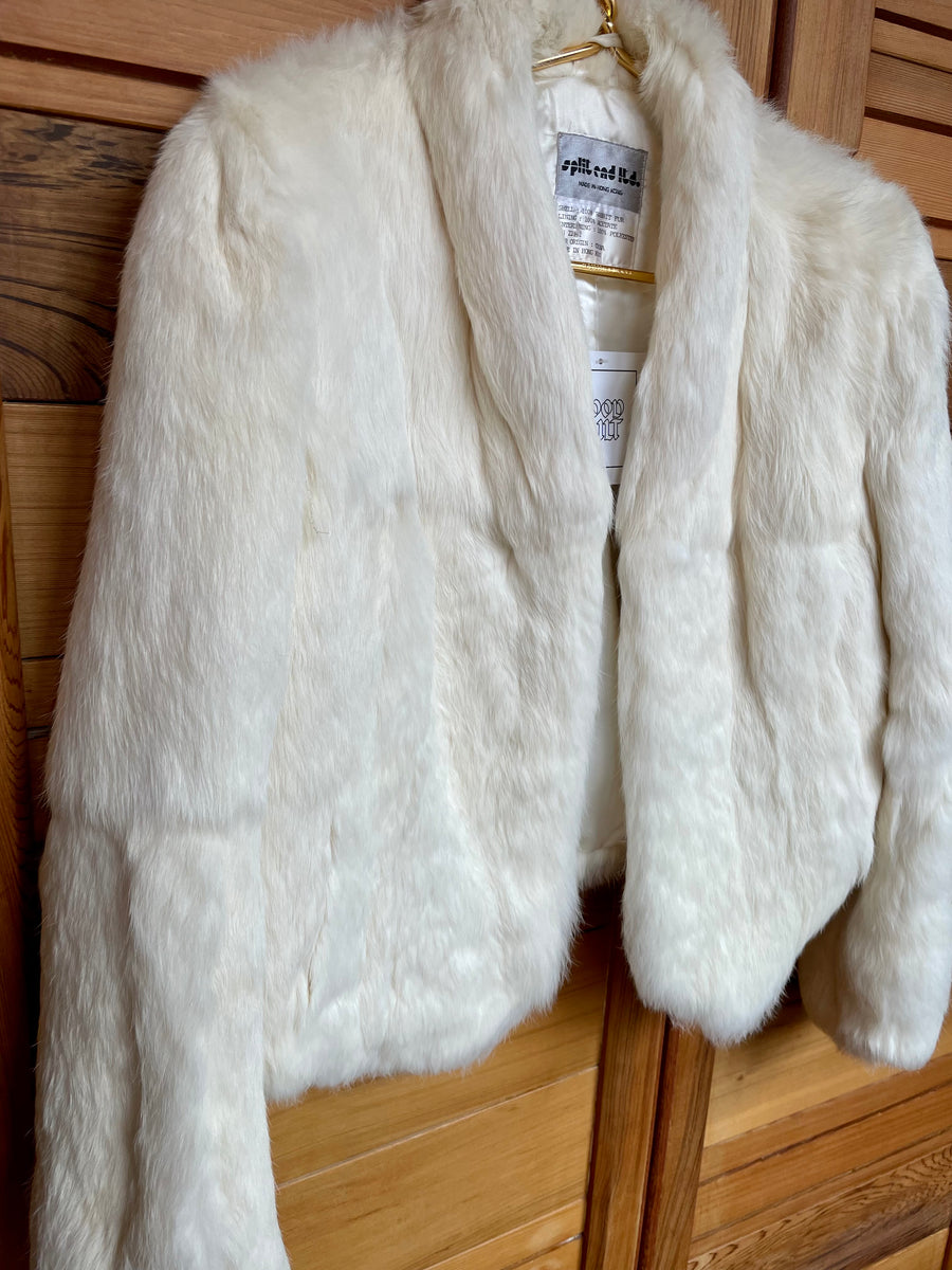 Split End' Vintage White Rabbit Fur Jacket – shop good cult