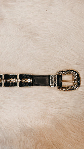 Vintage Captiva black and gold belt