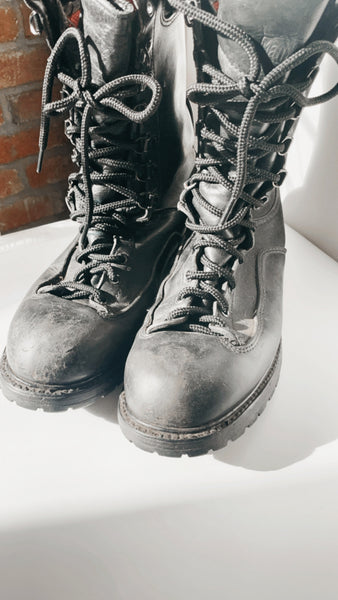 Vintage ‘Red Wing’ black leather combat boots 10